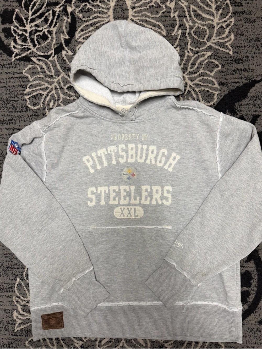 Reebok Vintage Collection Gray Pittsburgh Steelers Pullover Hoodie